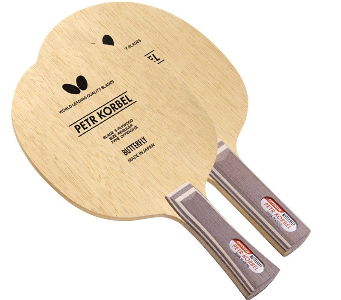 Butterfly Petr Korbel Table Tennis Blade - 5-Ply All Wood Professional Ping Pong Racket